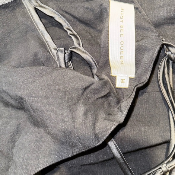 Just Bee Queen Black Dress with Tie-Back Sz medium - Picture 9 of 13